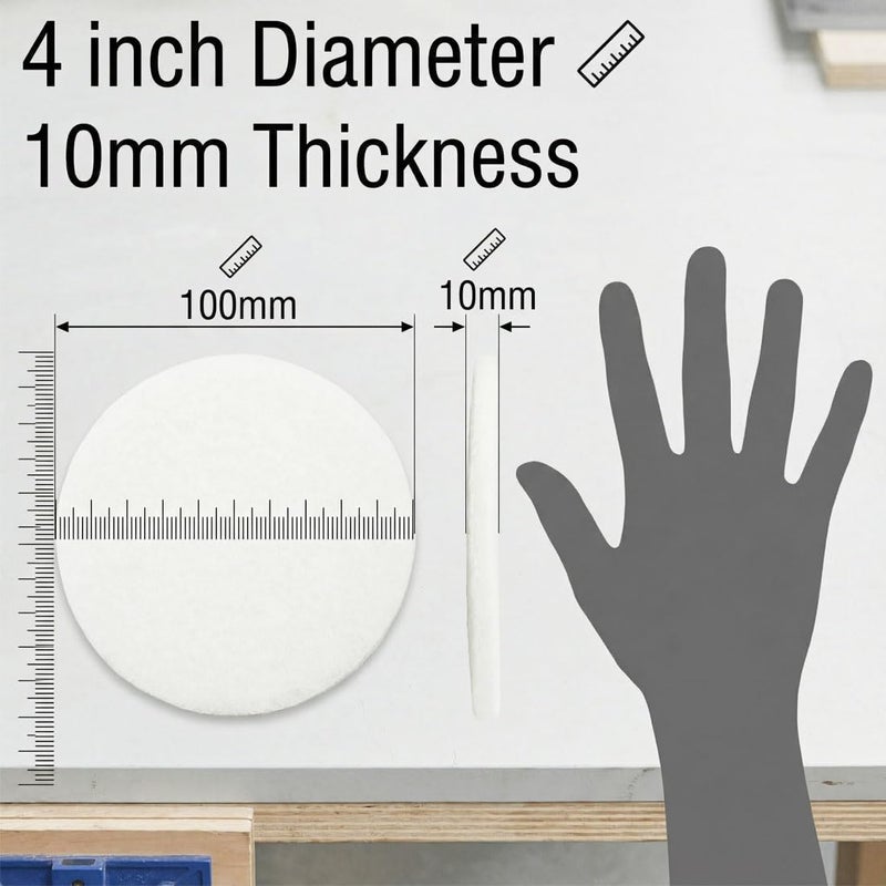 JUNLIXN 4 Inch 1200 Grit Drill Brush Scrubber Scouring Pads, 5 Pcs Hook & Loop Power Scrubber Scour for Rotary Tools, Random Orbital Sander (White) - Image 2